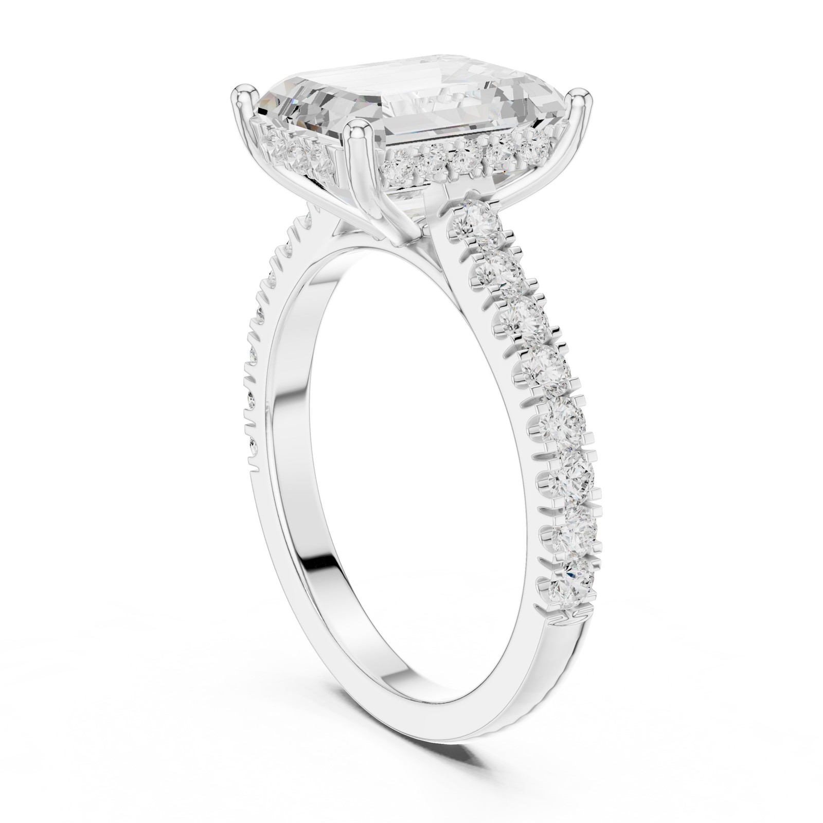 3.9 Ct Emerald Lab Grown Diamond Wedding Bridal Jewellery Ring 14k Gold Over