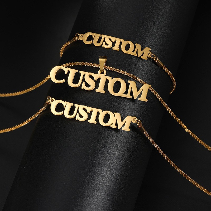 Personalized Name Necklace, Custom Thick Caterpillar Chain, Unisex God Bracelet