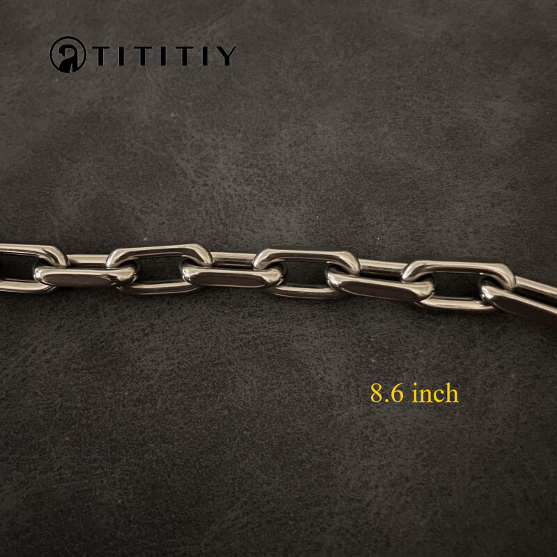 New 8mm Pure Titanium Chain Bracelet Men’s Women Bracelet Anti Allergy 8.6 Inch