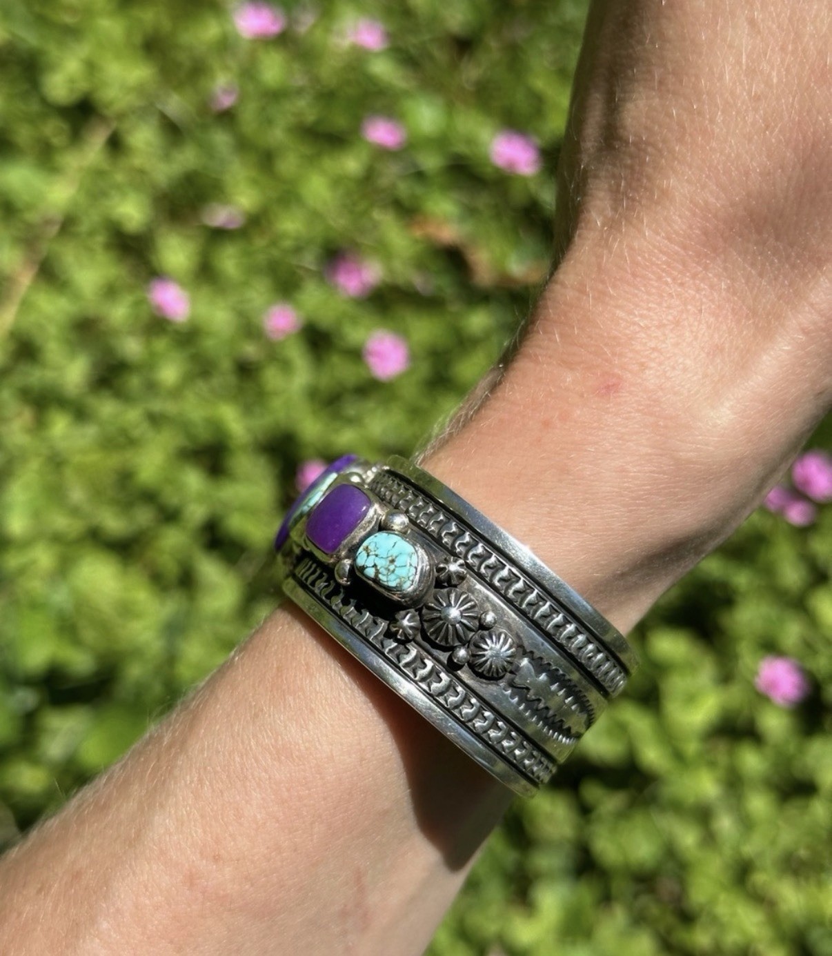 Happy Piasso Sugilite and Number 8 Turquoise Cuff