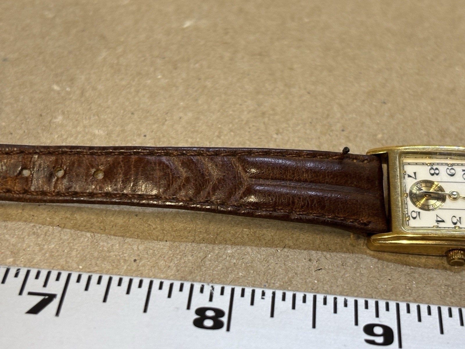 Paul Maret Women’s Gold Tone Brown Leather Band Quartz Watch