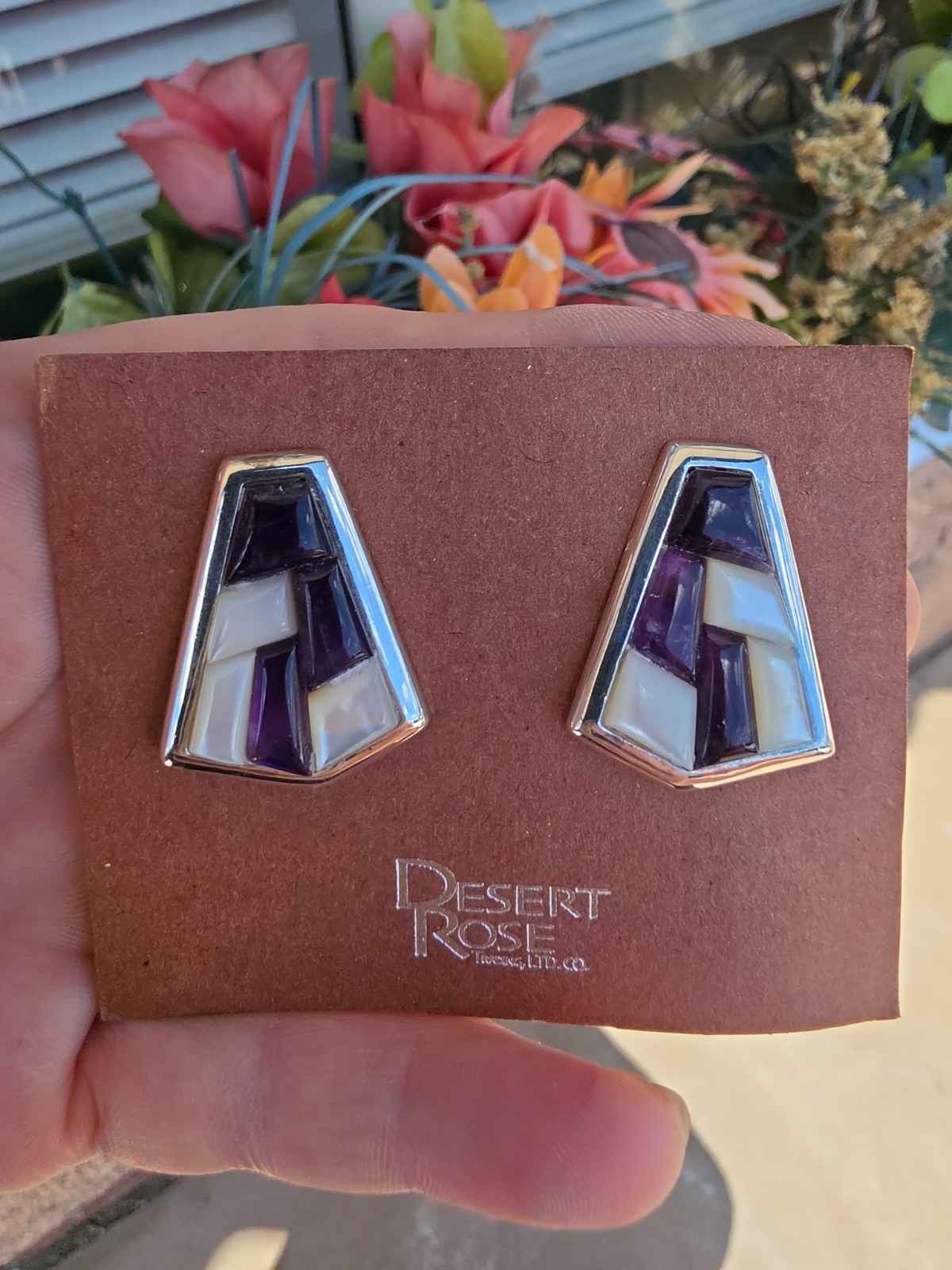 MINE FINDS BY JAY KING DTR Amethyst & MOP Sterling Silver Earrings