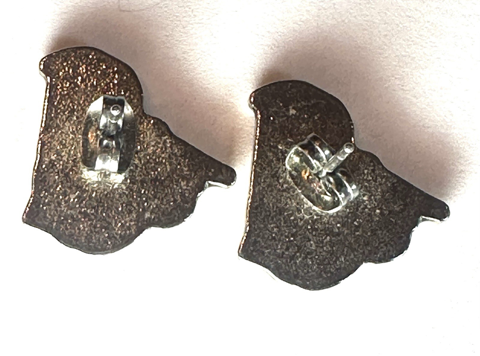 Castleton State College Vermont VT Silver Enamel Spartan Post Pierced Earrings