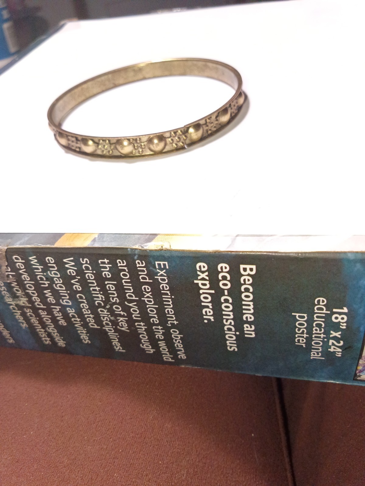 Silver Tone Metal Etched Engraved Pattern Bangle Bracelet No Stone