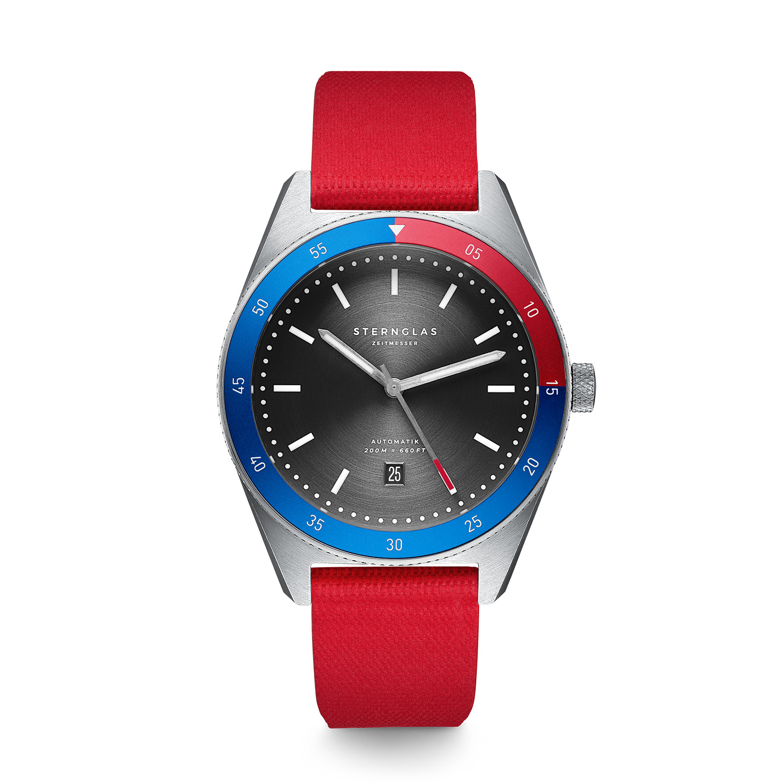 STERNGLAS Marus Sport Pepsi Automatic 42 mm + Bracelet & 3 straps