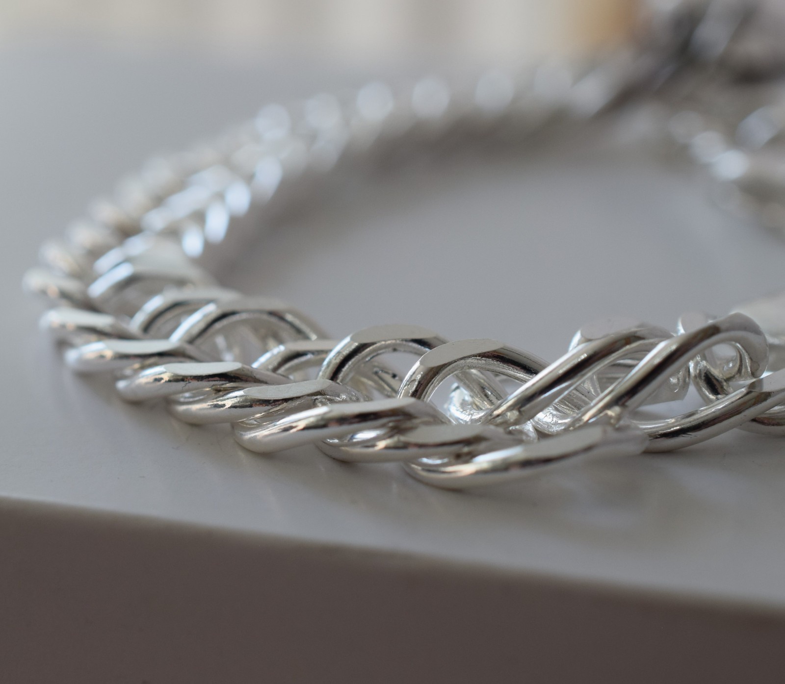 925 Sterling Silver Cuban Curb Bracelet 20cm + Gift Box