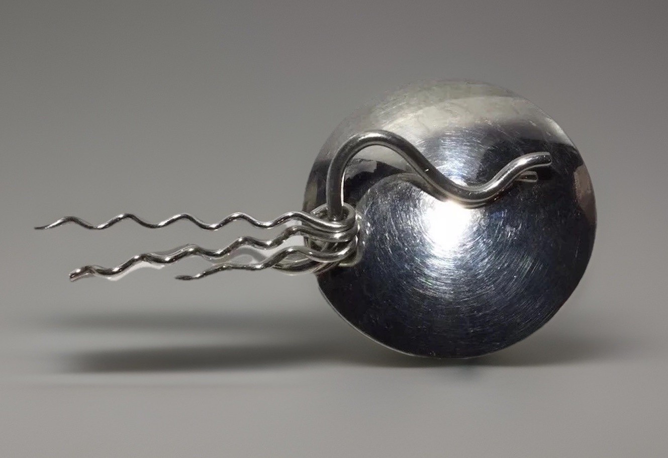 SUSAN CUMMINGS Handmade MODERNIST 925 Sterling Silver Articulated Brooch 11.5g