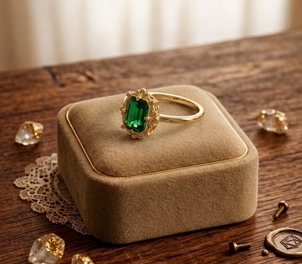2.54 Ct Emerald Cut Natural Emerald Proposal Ring 14K Solid Yellow Gold