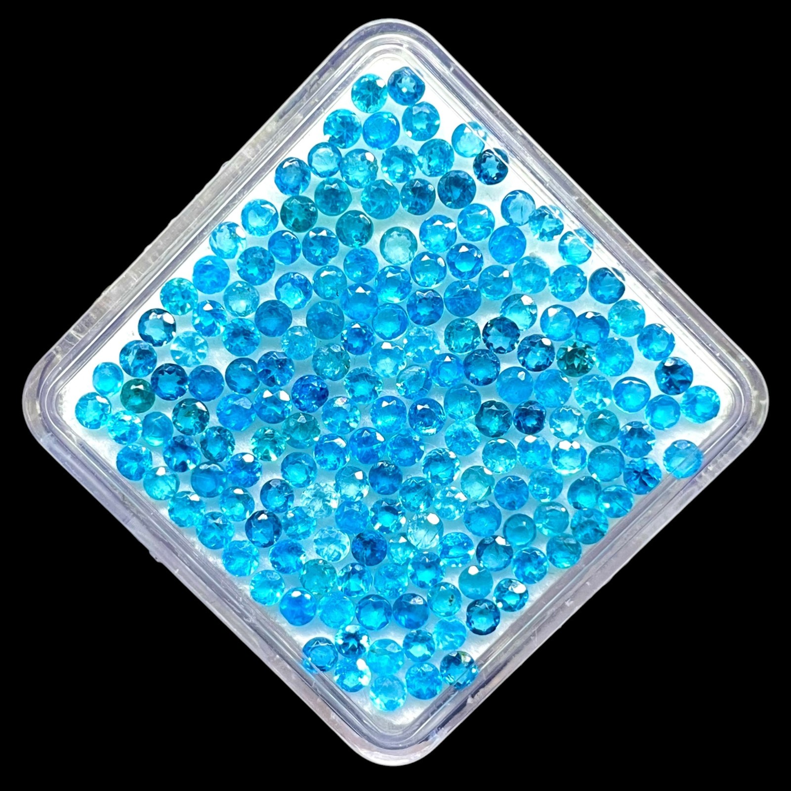 100 Pcs Natural Neon Apatite 2.5mm Round Cut Loose Untreated Gemstones Lot