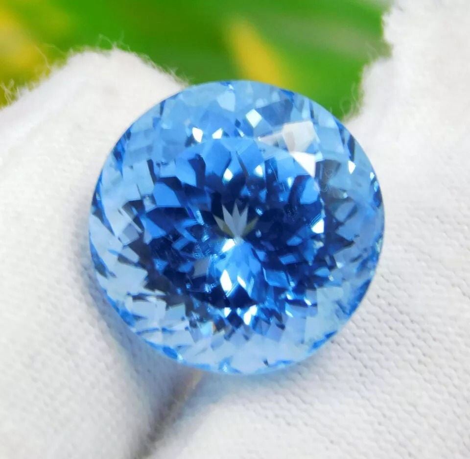 AAA+ Certified 20.00 Ct Natural Ceylon Blue Sapphire Round Cut Loose Gemstone