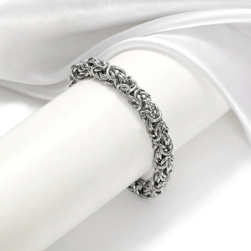 Vintage Silver Plated Alloy Circle Cluster Braided Lantern Chain Bracelet