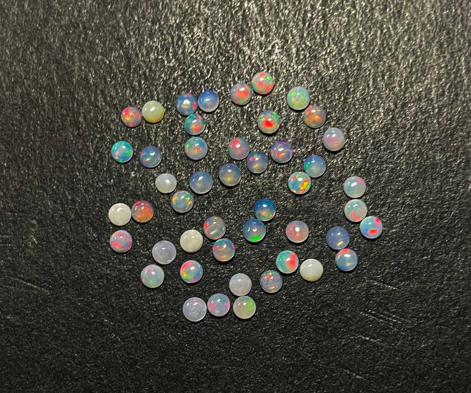Natural Ethiopian Opal Round Cabochon Loose Gemstone Lot 47 Pcs 3 MM 3.30 CT