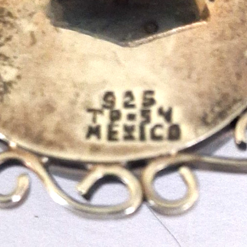 VTG TAXCO Mexico 925 TP-54 Sterling Black Onyx Bolo Tie Slide Pendant 36.6 g