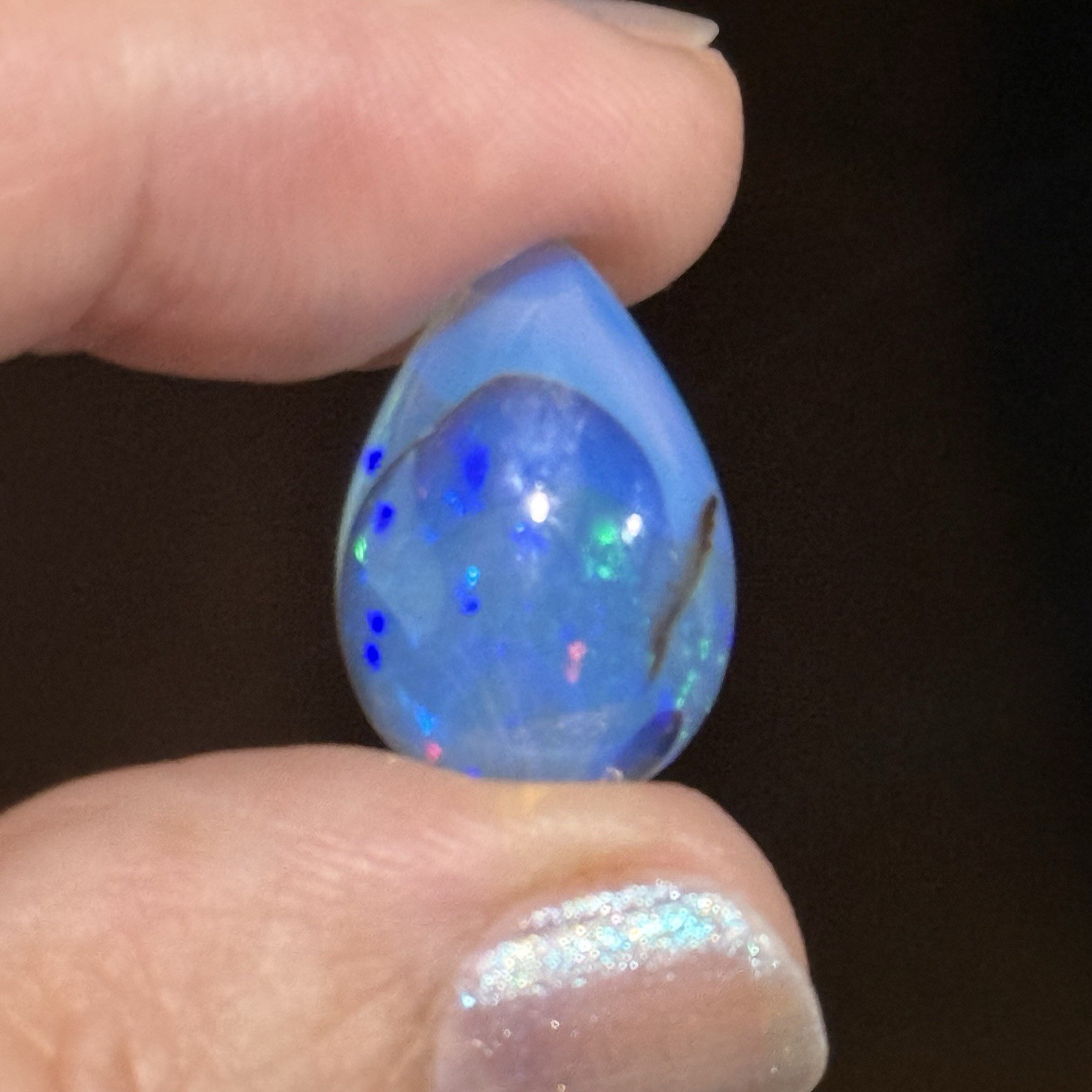 6.25ct 19×12.8×5.7mm Unique Ethiopian Welo Opal Pear Shaped Cabochon Gem