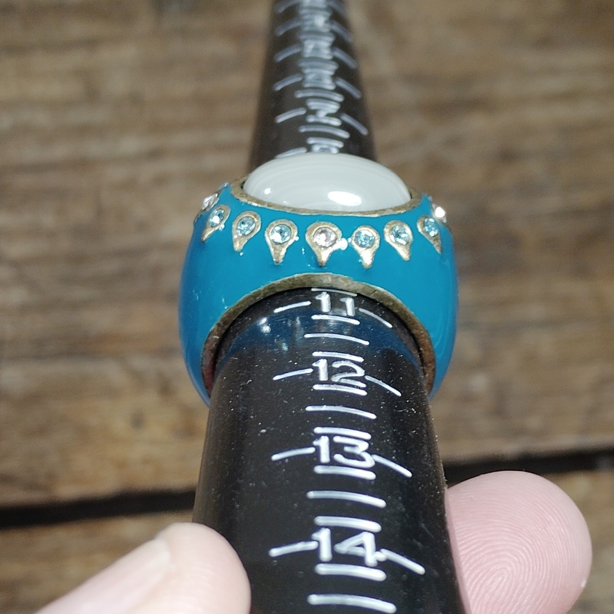 Lia Sophia Ring Taj Mahal Blue Cocktail Large Statement Sz 10 Jewelry Signed VTG
