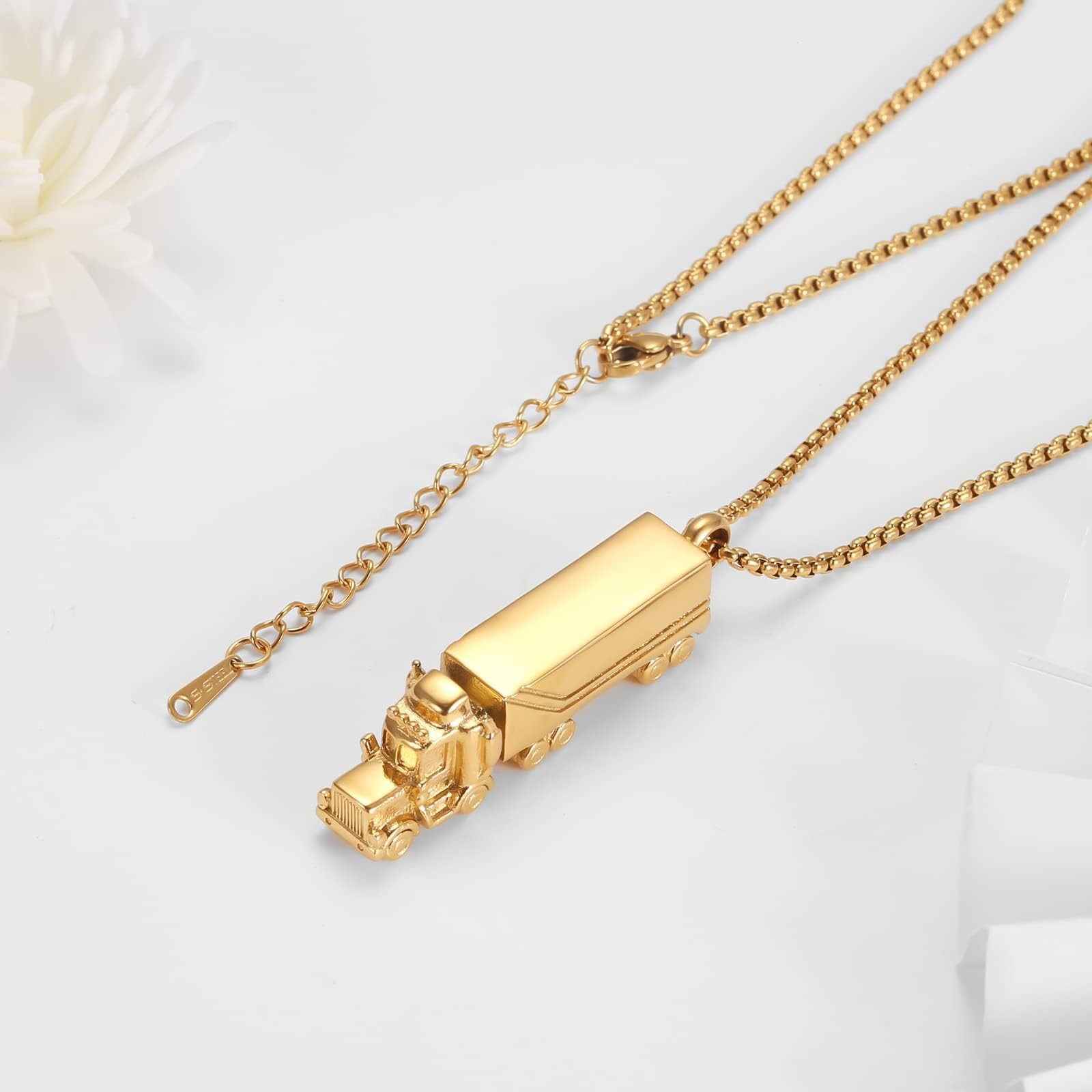Keepsake Necklace for Ashes 18 Wheeler Semi Truck Cremation Pendant Urn Jewel…
