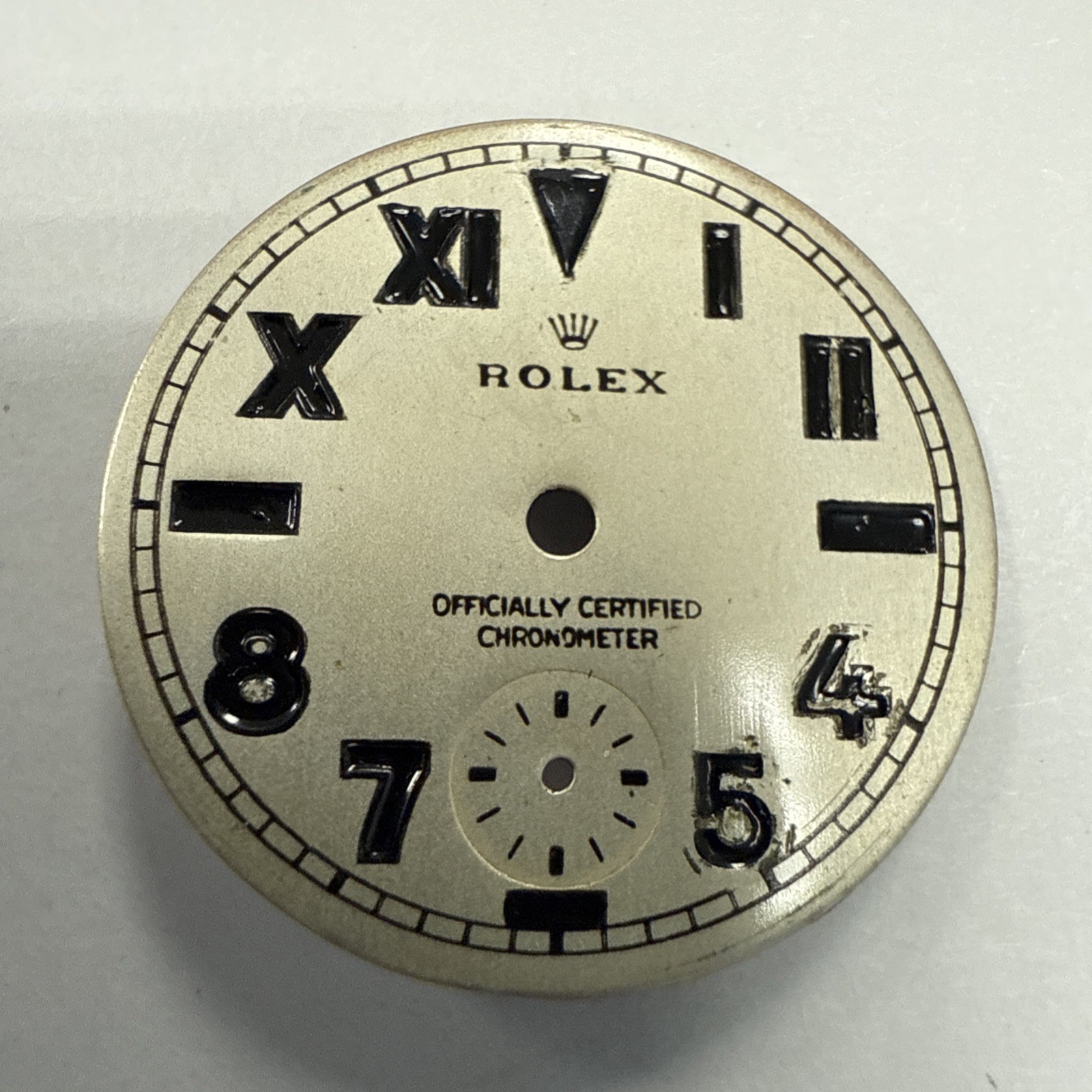Rolex 22.9mm Roman Arabic Refinished Oyster Perpetual Chronometer Dial # e11779