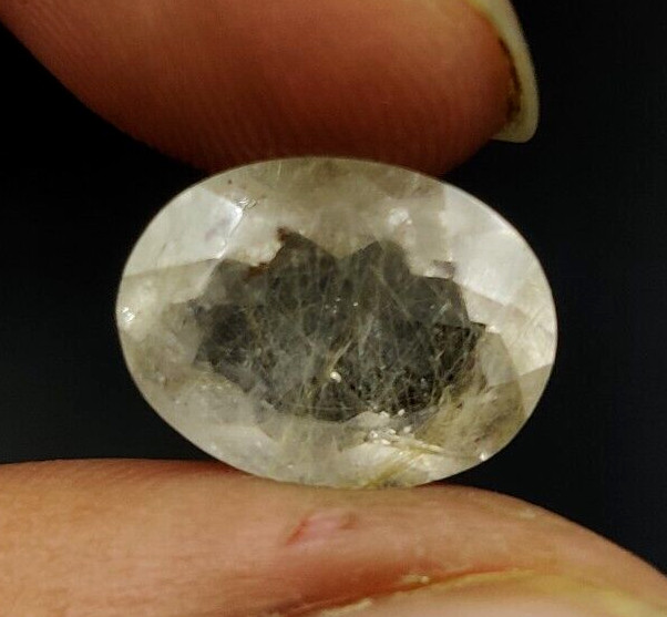 6.5 Ct Natural Rutilated Quartz Faceted Cut Oval 14.3×10.8mm Loose Gemstone W180
