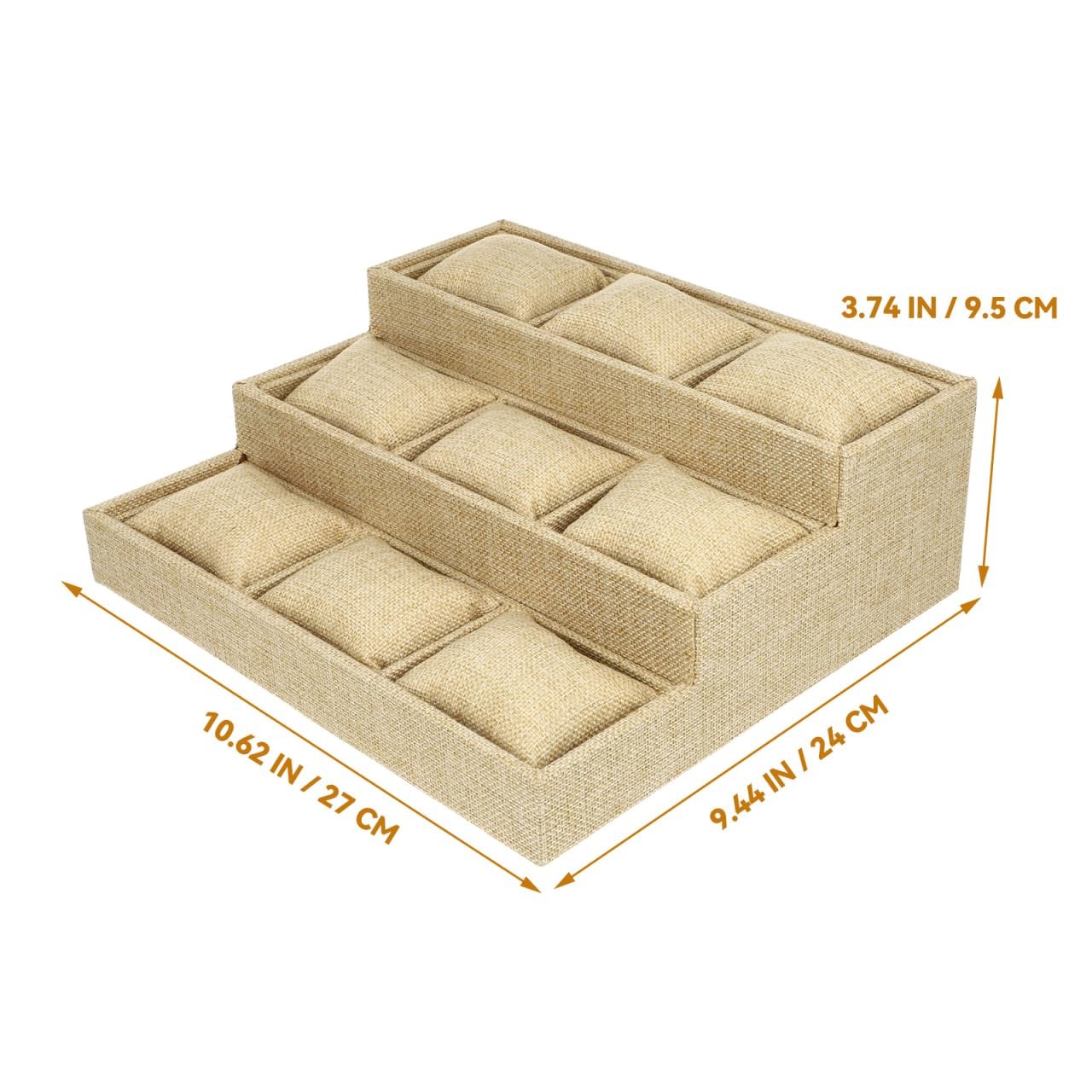 Watch Tray Organizer with 9 Soft Pillows Multi-Grid Jewelry Storage Display f…
