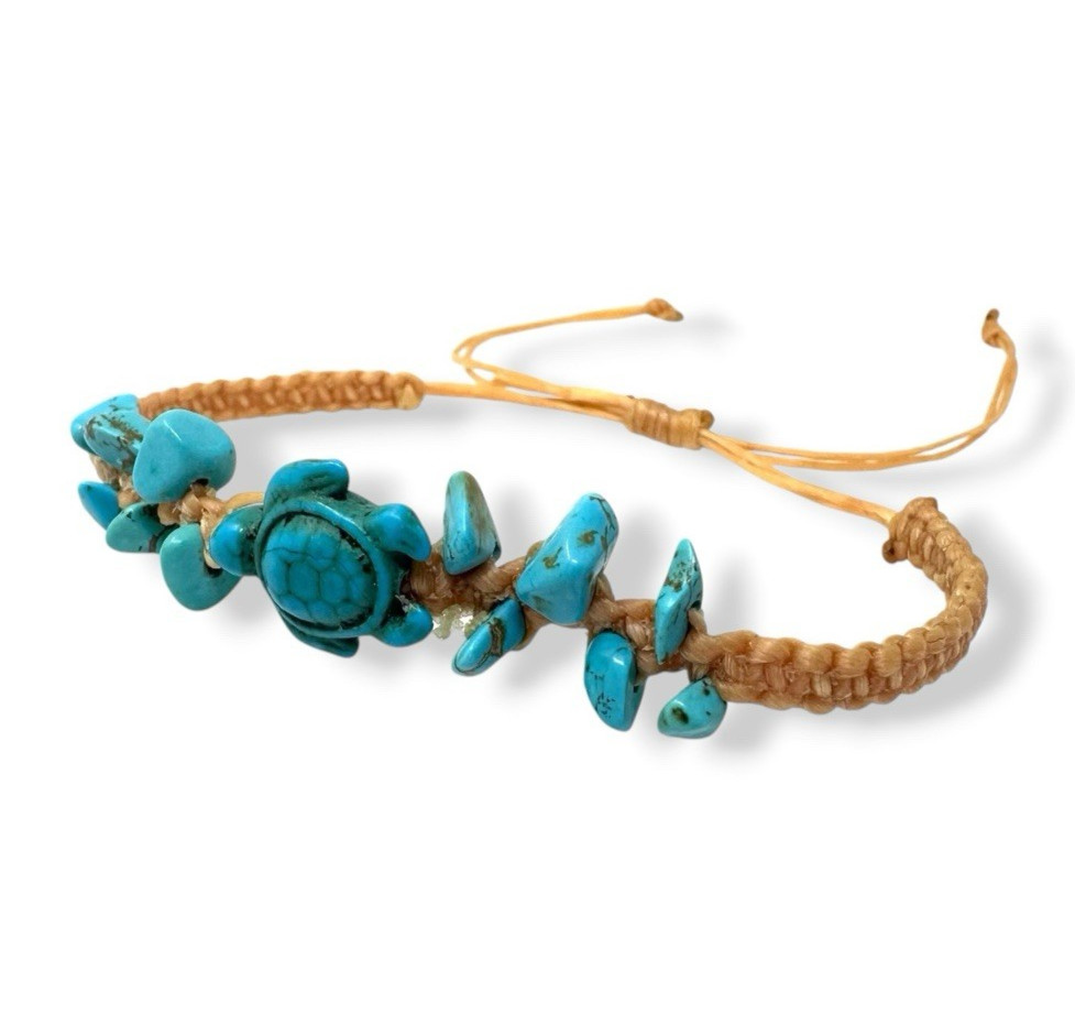 Sea Turtle Bracelet Anklet Braided Macrame Adjustable Beach Bracelet Turtle