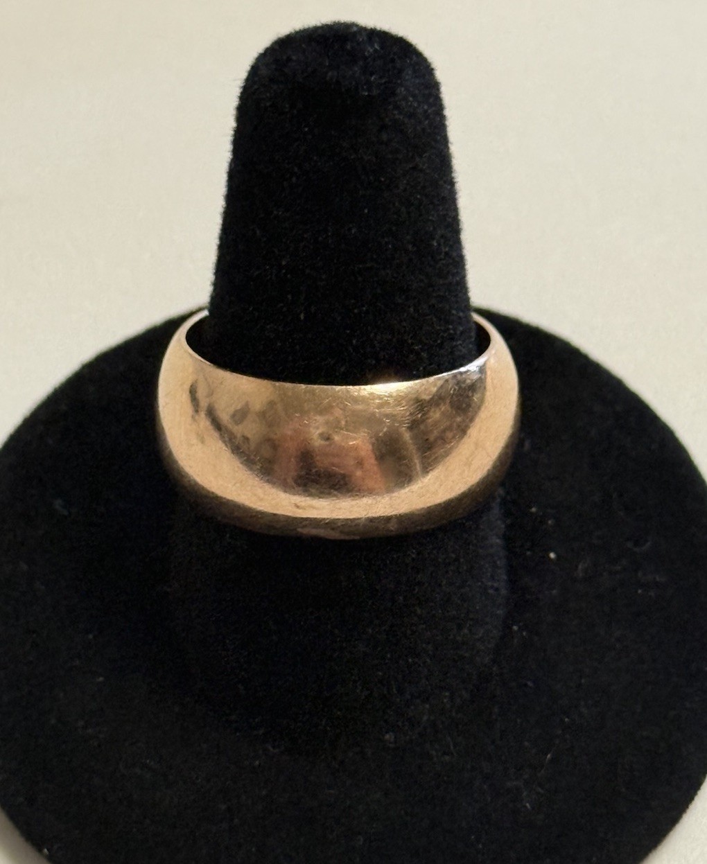 Vintage 14K Yellow Gold Thick Wedding Band Ring, 10 mm Wide, 9 Grams, Sz: 8.5