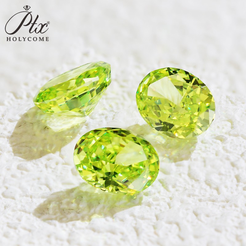 Red Oval Crushed Ice Cut Multiple Color Options 5ACubic Zirconia 5pcs Wholesale