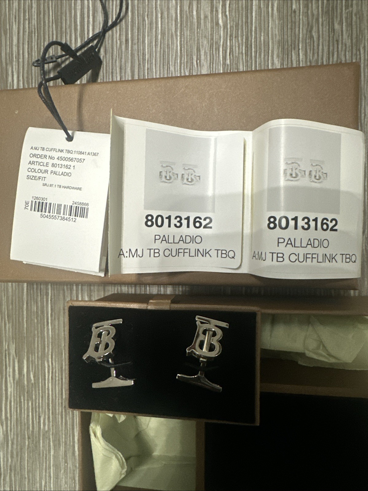 Burberry Cufflinks Palladium Authentic