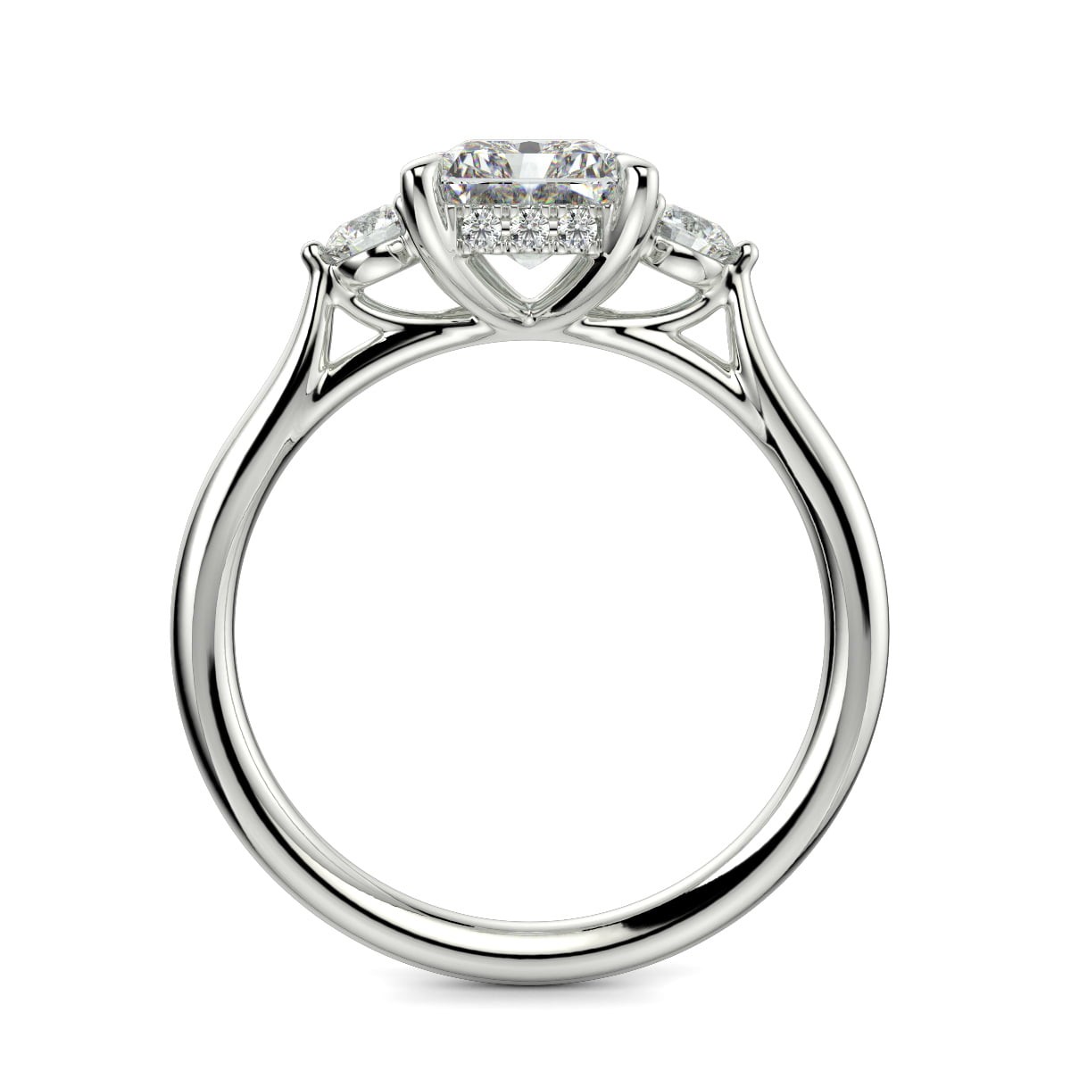 1.7 Ct Radiant Cut Diamond Engagement Ring SI1 E White Gold 14k