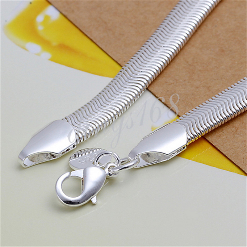 925 Sterling Silver Tarnish-Free 8″ 6mm Wide Italian Snake Chain Bracelet H964