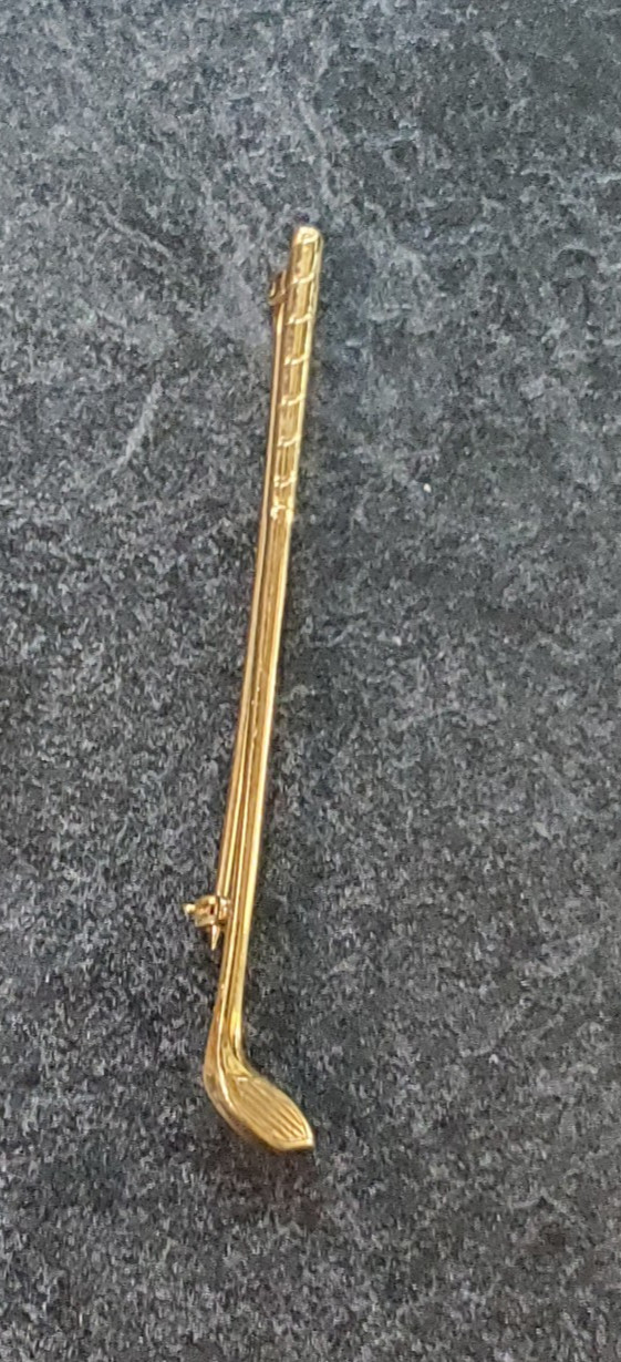 Vintage Swank Golf Club Brooch Pin 1/40 10k RGP 2 1/2″ 3 GRAMS