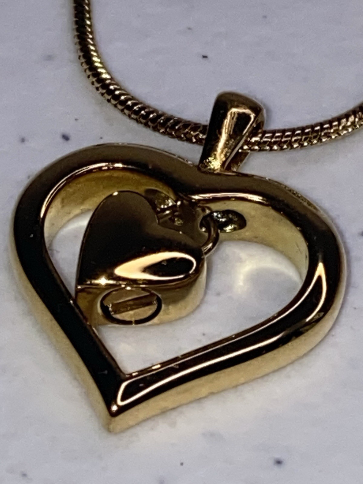 12K Gold Filled Heart Pendant Necklace 1/20 GF Gift Box New