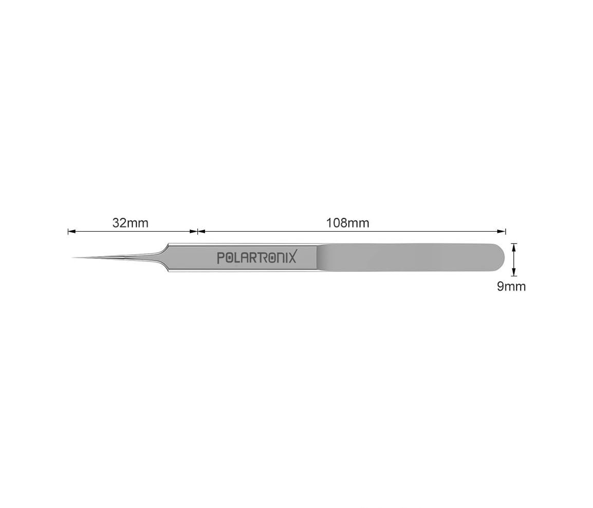 Ultra Fine Tip Tweezers Straight Tip Precision Titanium Alloy ESD Safe Micro Sol