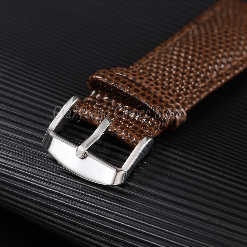 14mm-22mm Leather Watch Strap Stainless Steel Clasp Universal Bracelet For Tudor