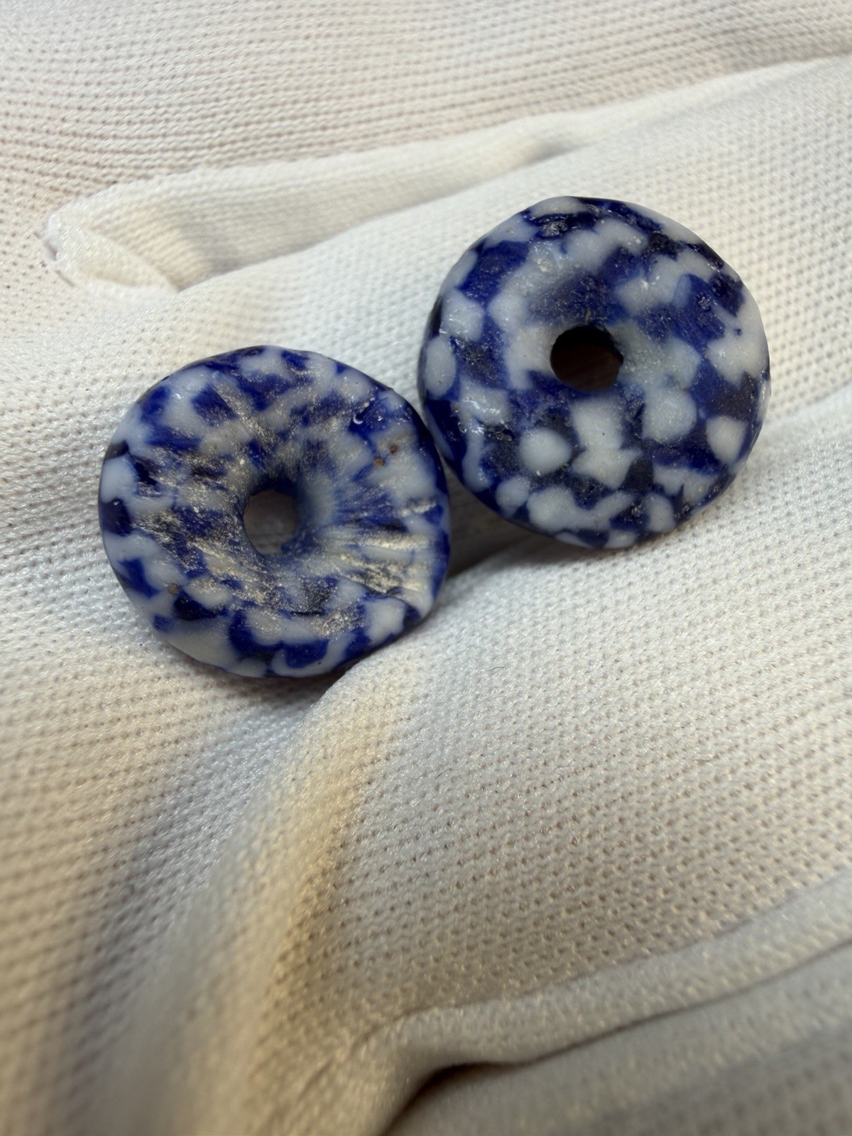 Lot 29 Antique 19th C Venetian African Trade Beads Lampwork Skunk Mosaic Glass 1