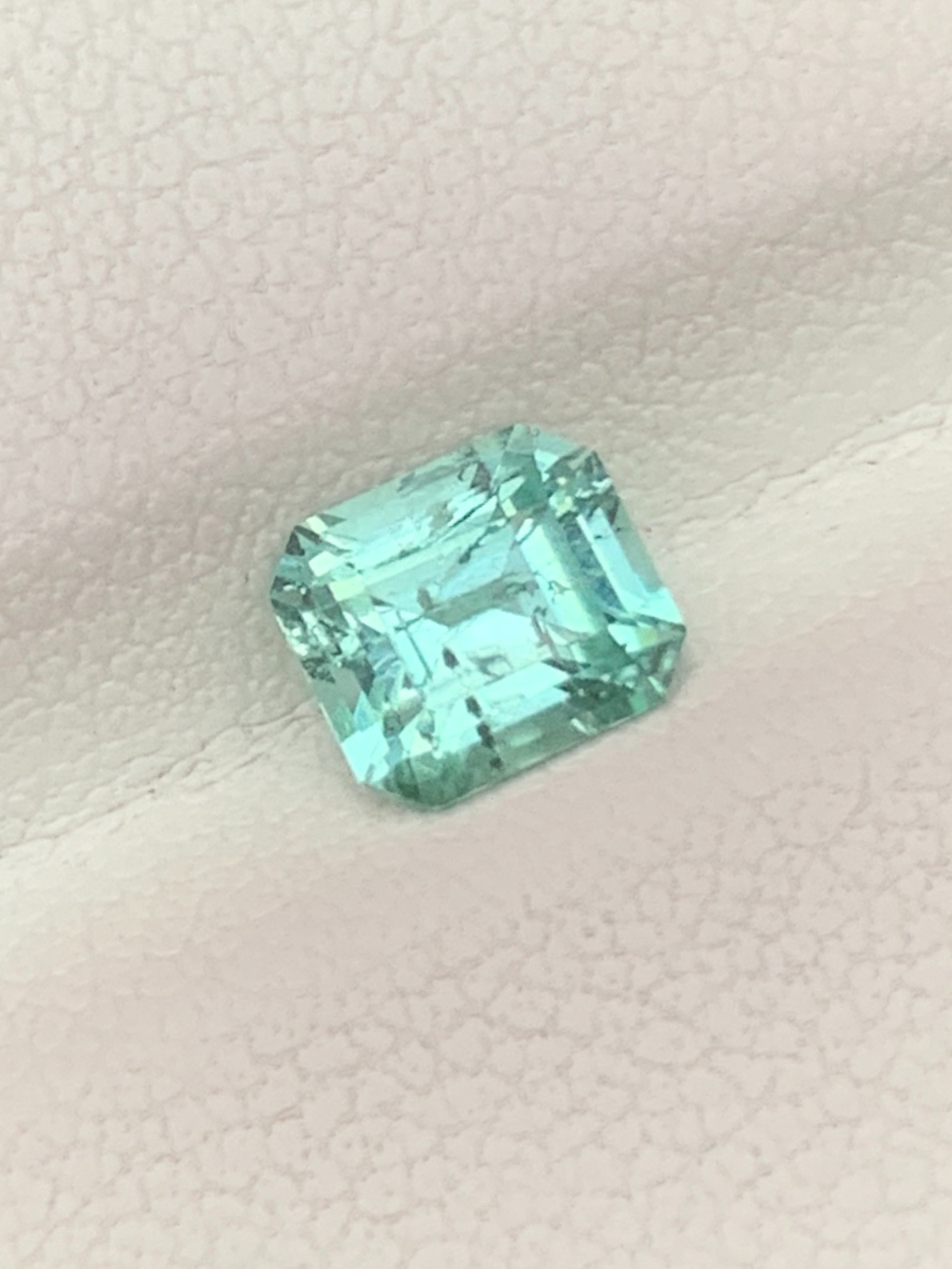 1.0 Ct Natural Seafoam Green Tourmaline Square Cut Faceted Loose Gemstone Afghan