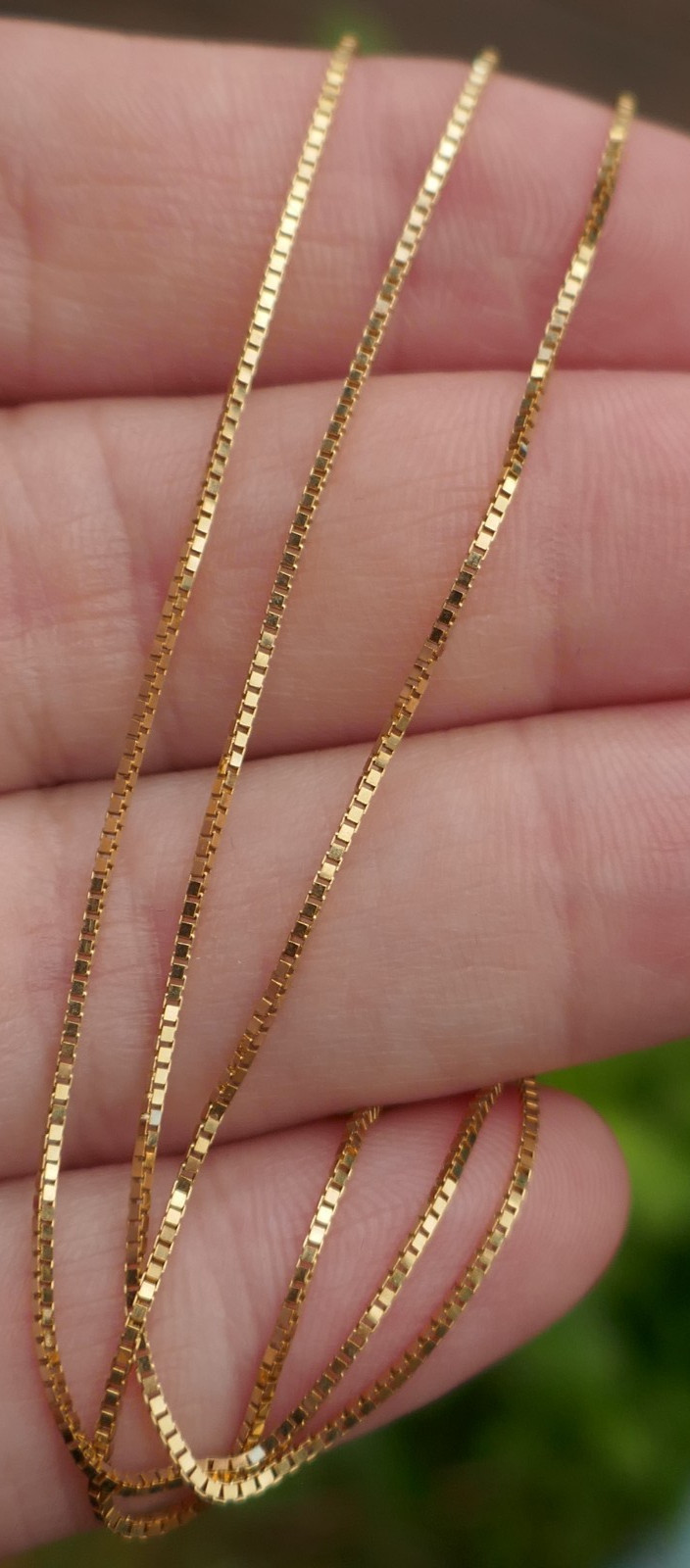 Vintage Italian 18kt Yellow Gold Box Style Chain – 19.75″ Long / 2.7 Grams