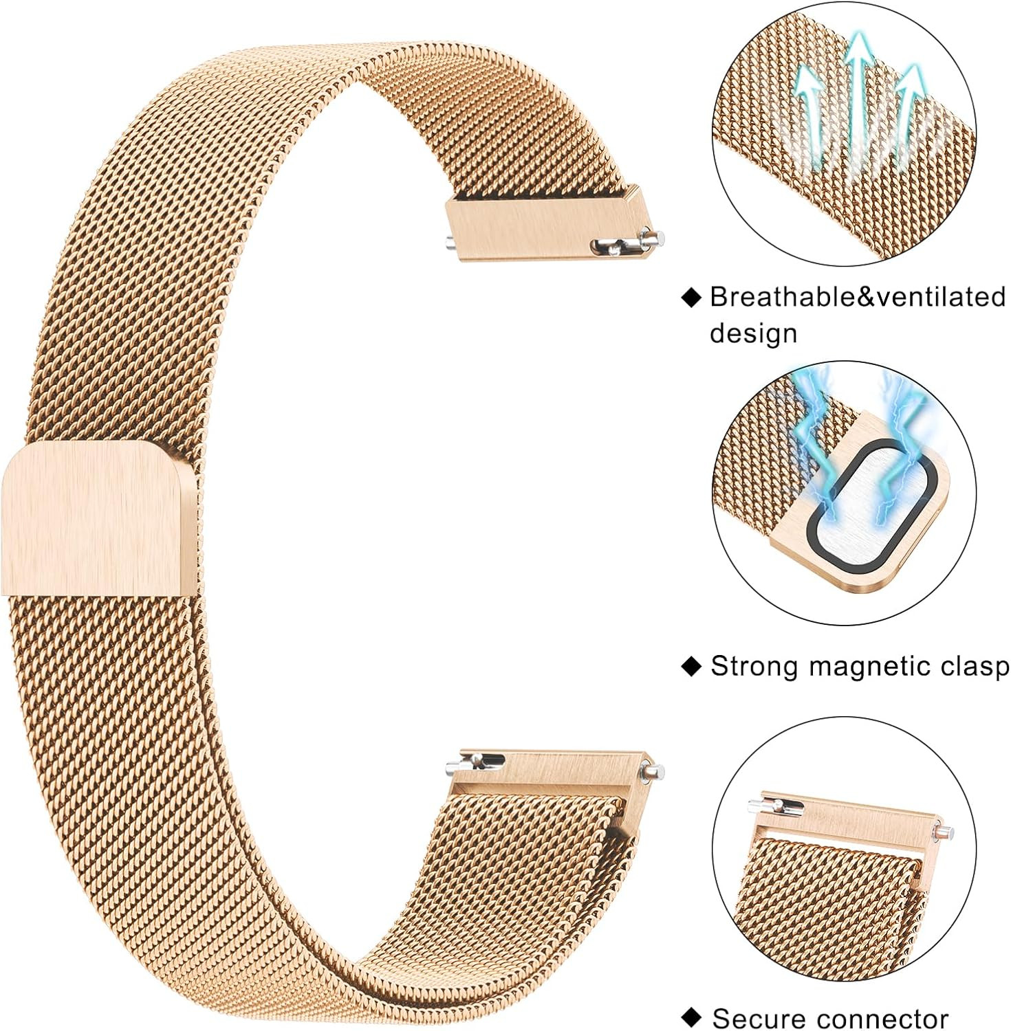18Mm Metal Bands for Garmin Venu 3S / Venu 4 41Mm / Venu 2S / Vivoactive 4S / Vi