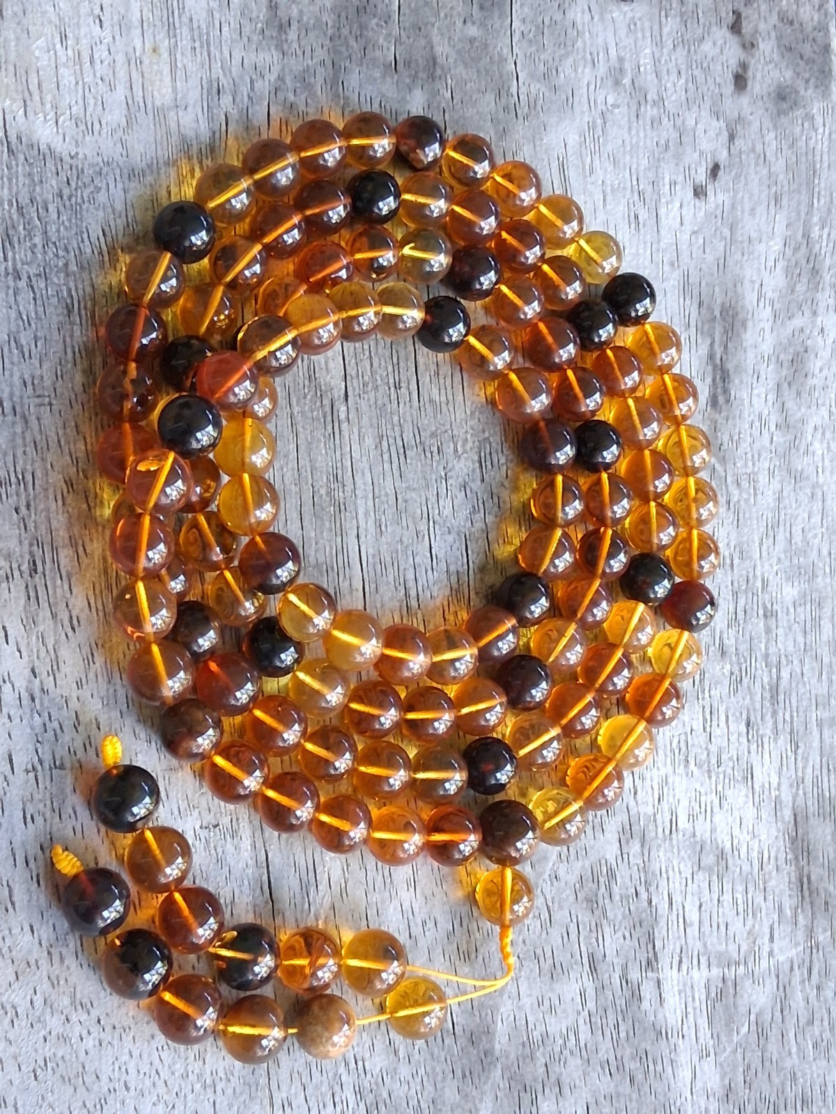 100% Natural Amber Multicolor Beaded Strand Necklace 125 pc., 11.2mm, 97.2 grams