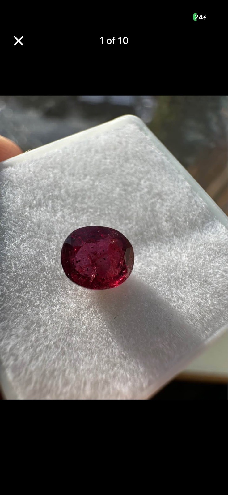 1.06ct Ruby Certified Unheated Natural Red Faceted Oval Cut Gem From Mozambique