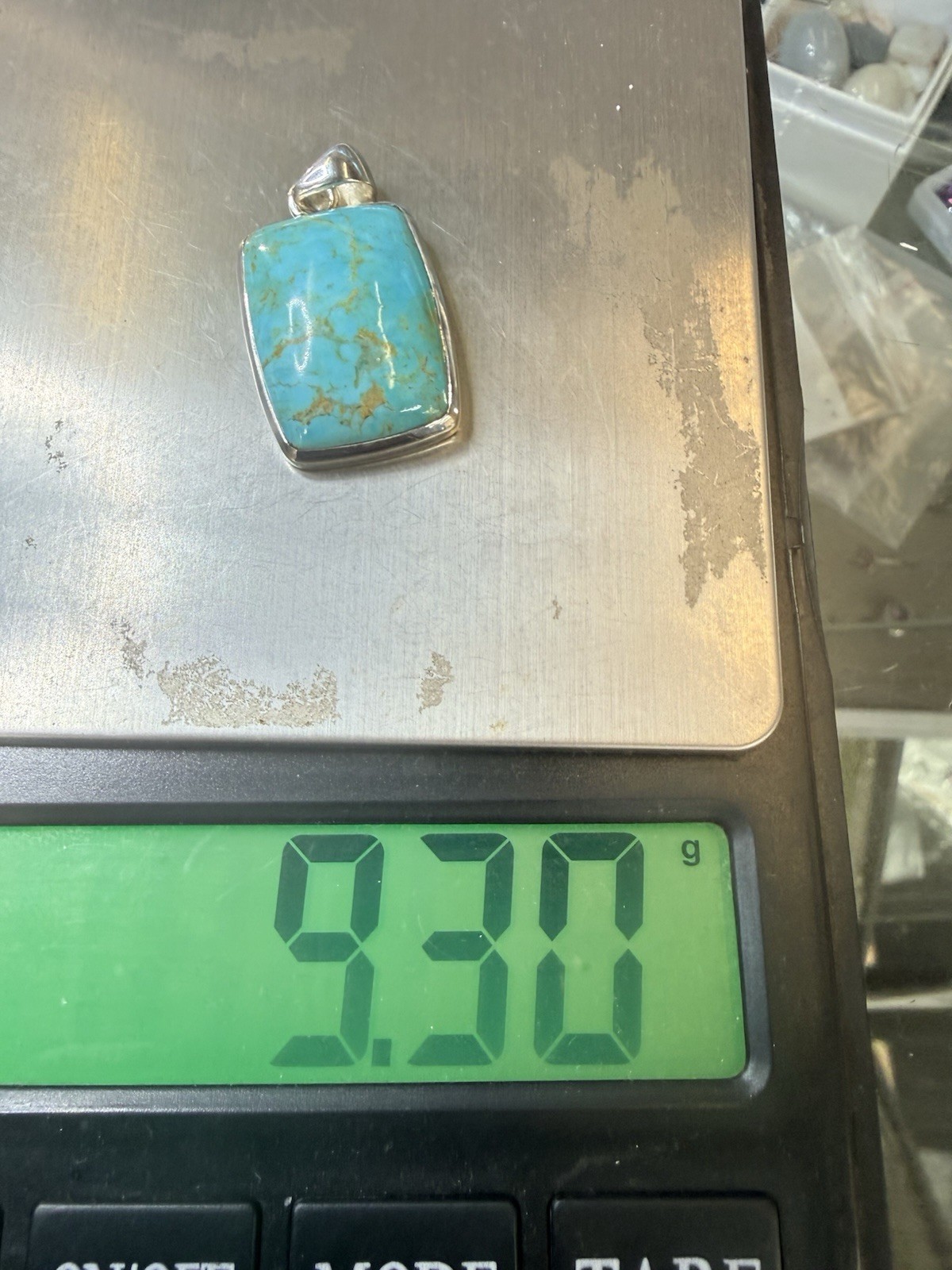 Beautiful Irani Natural Turquoise Pendant Handmade In 925 Sterling Silver