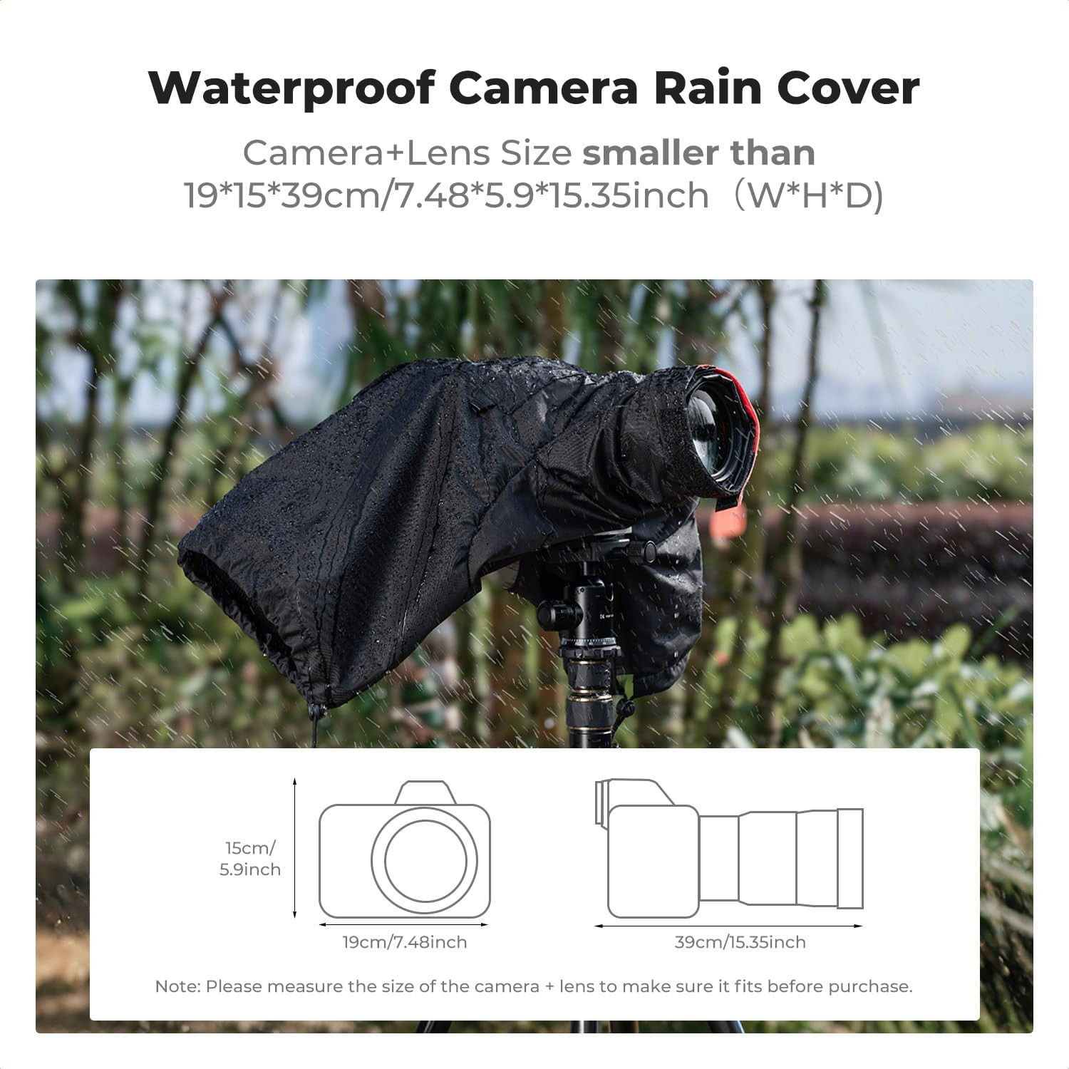 K&F CONCEPT Camera Rain Cover, Waterproof Camera Cover for Nikon Canon Sony | An