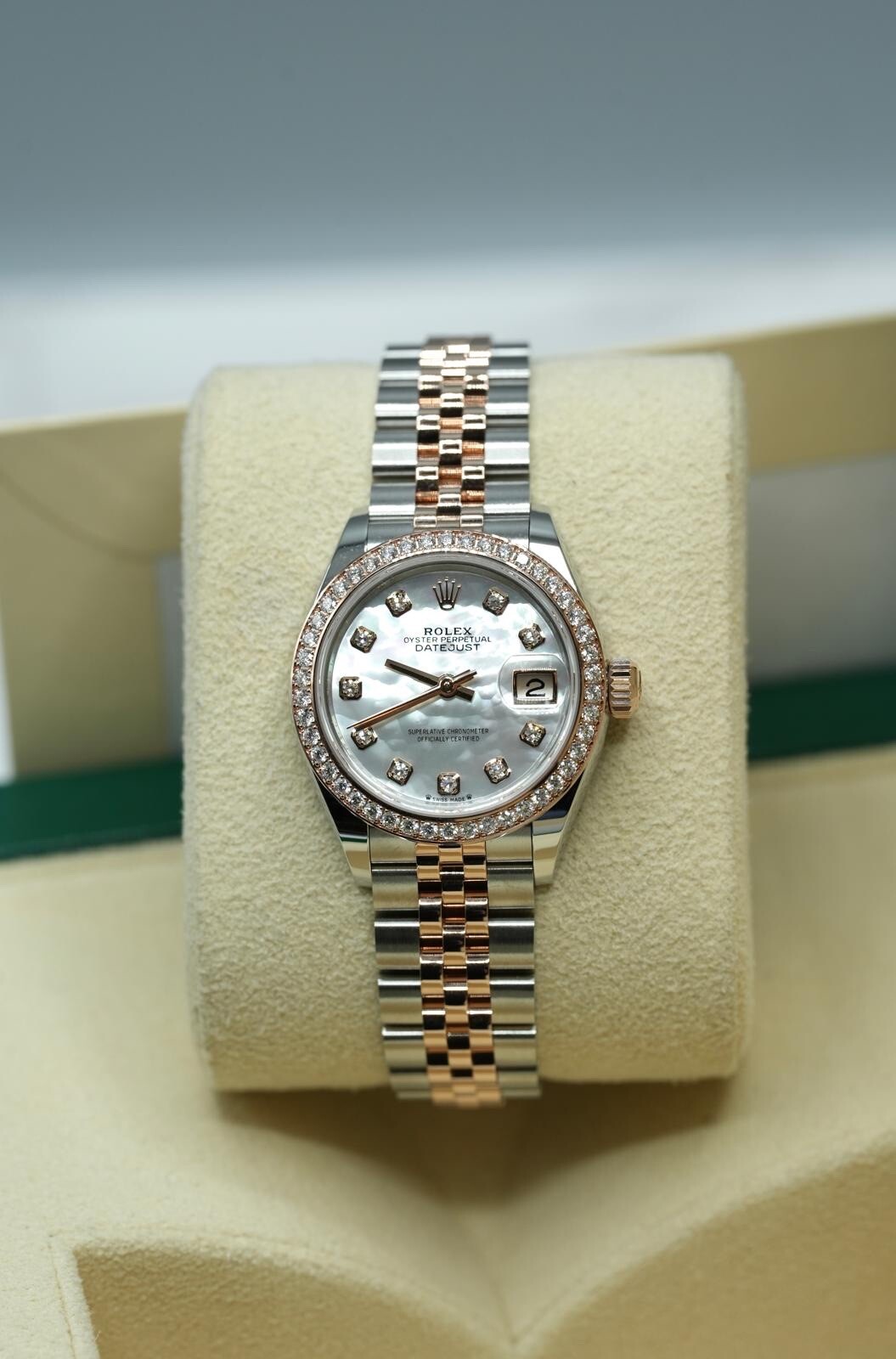 Rolex Steel & Rose Gold Datejust 28mm 279381RBR Factory White ‘MOP’ Diamond Dial