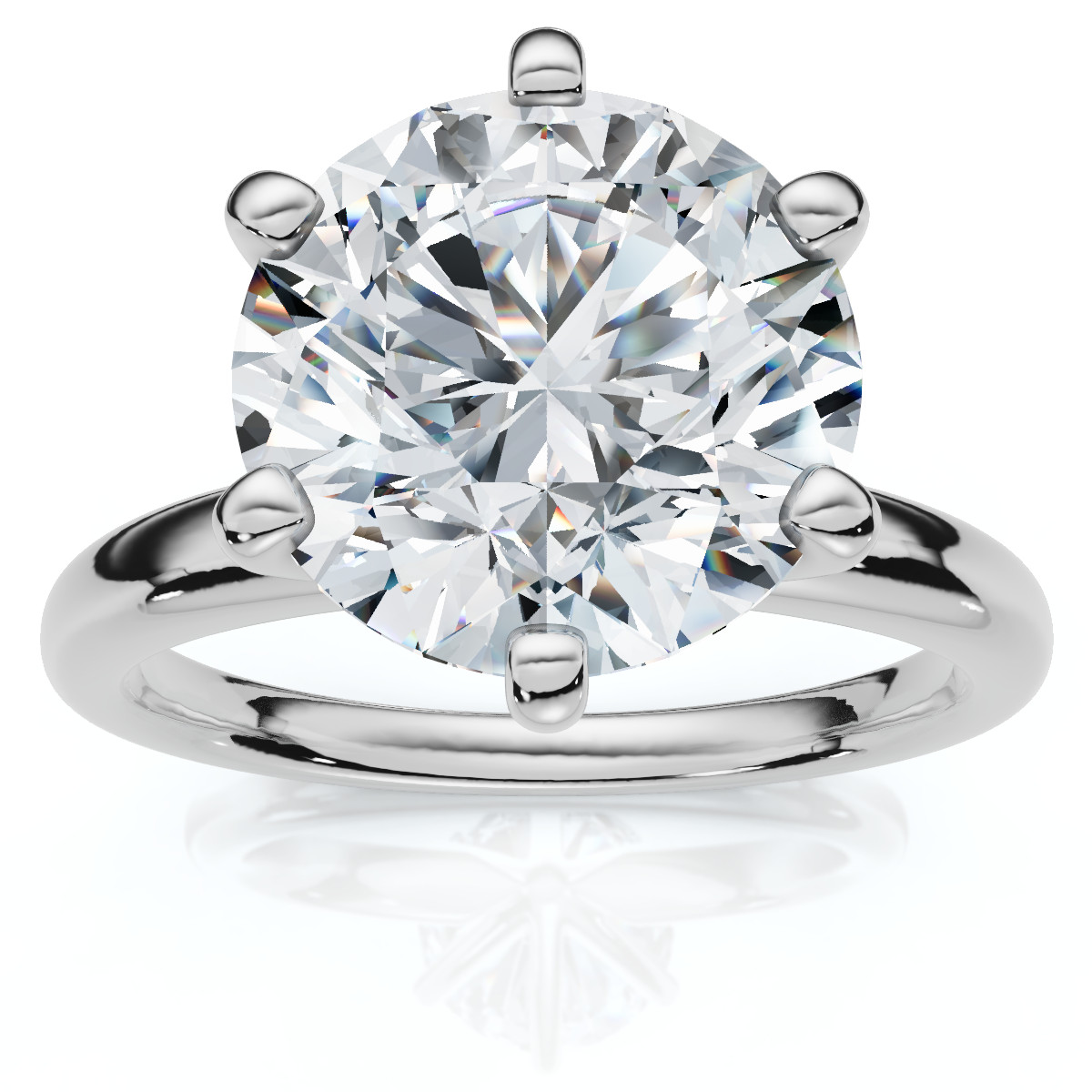 Platinum 1 – 5 carat Round Certified Diamond Engagement Ring Lab Grown G/H-VS