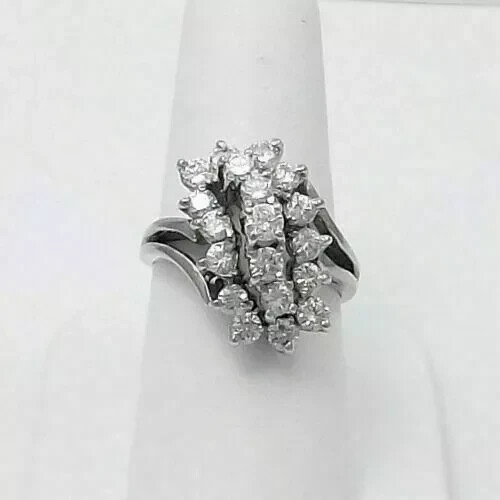 3 Ct Moissanite Waterfall Cluster Cocktail Wedding Ring 925 Sterling Silver
