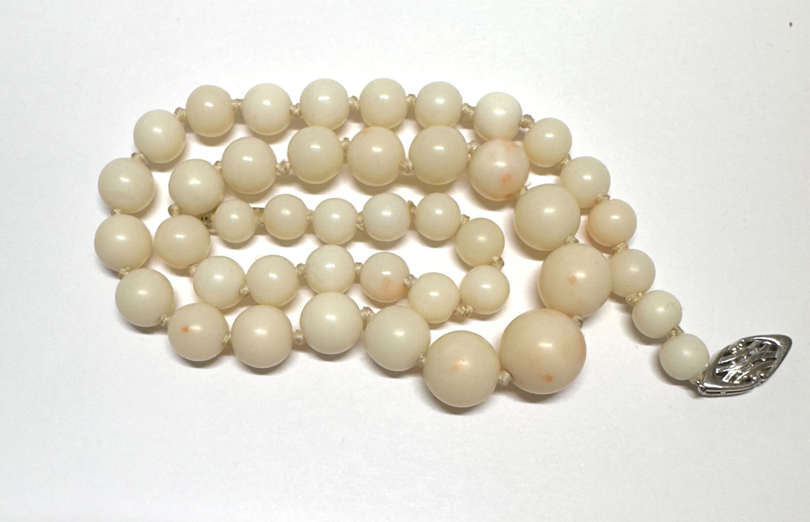 ANGEL SKIN 5.8MM-10.8MM CORAL 15 inch Necklace 14K Gold Clasp