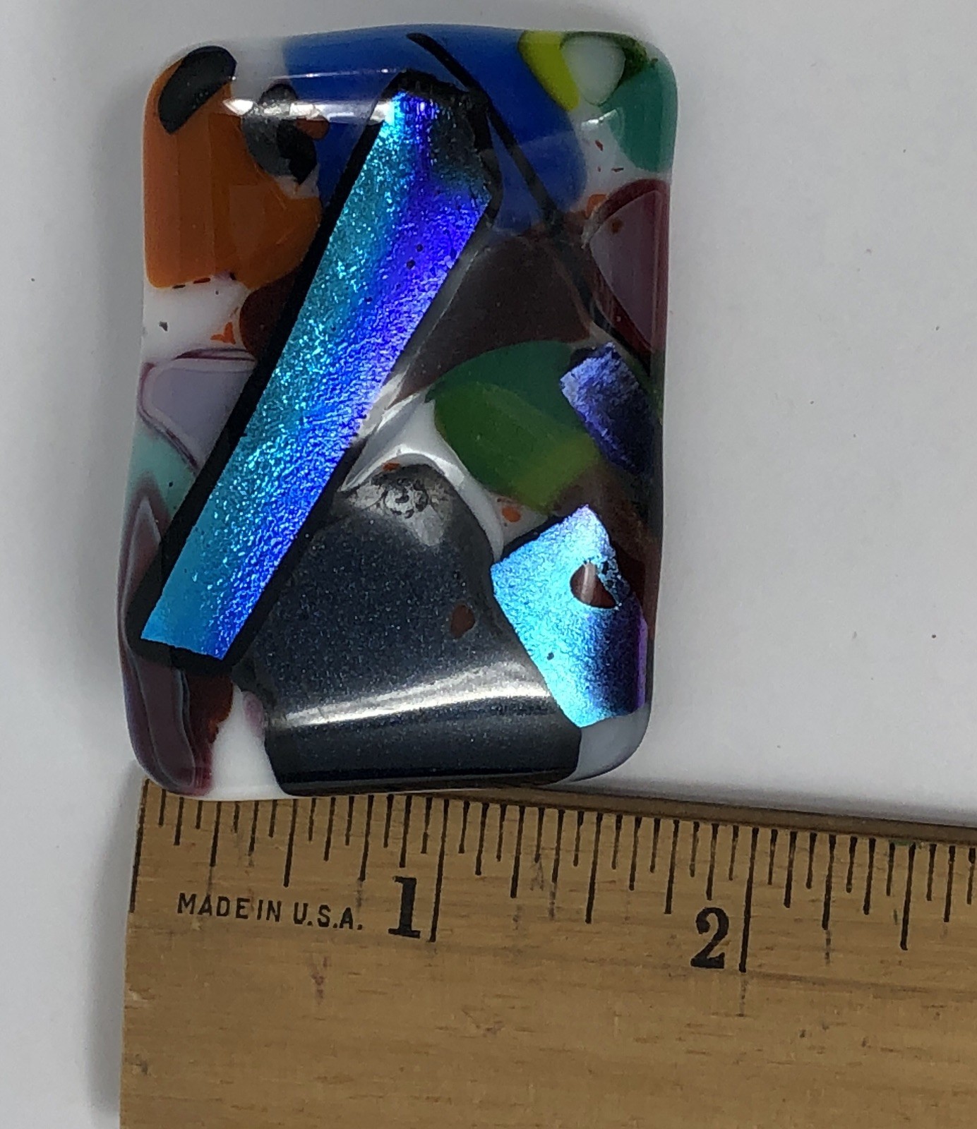 Dichroic Glass Brooch Pin Handcrafted Artisan