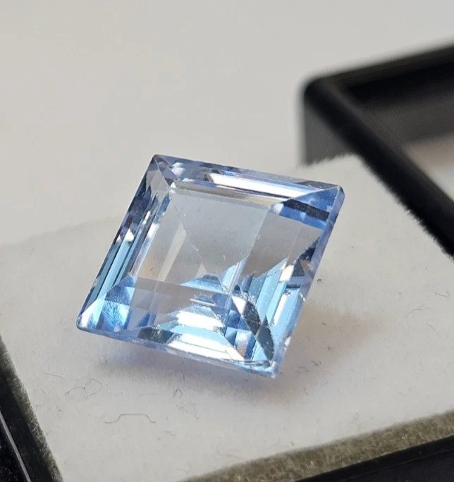 Aquamarine Blue Princess Cut 7-9 Ct Natural Loose Gemstone EGL Certified