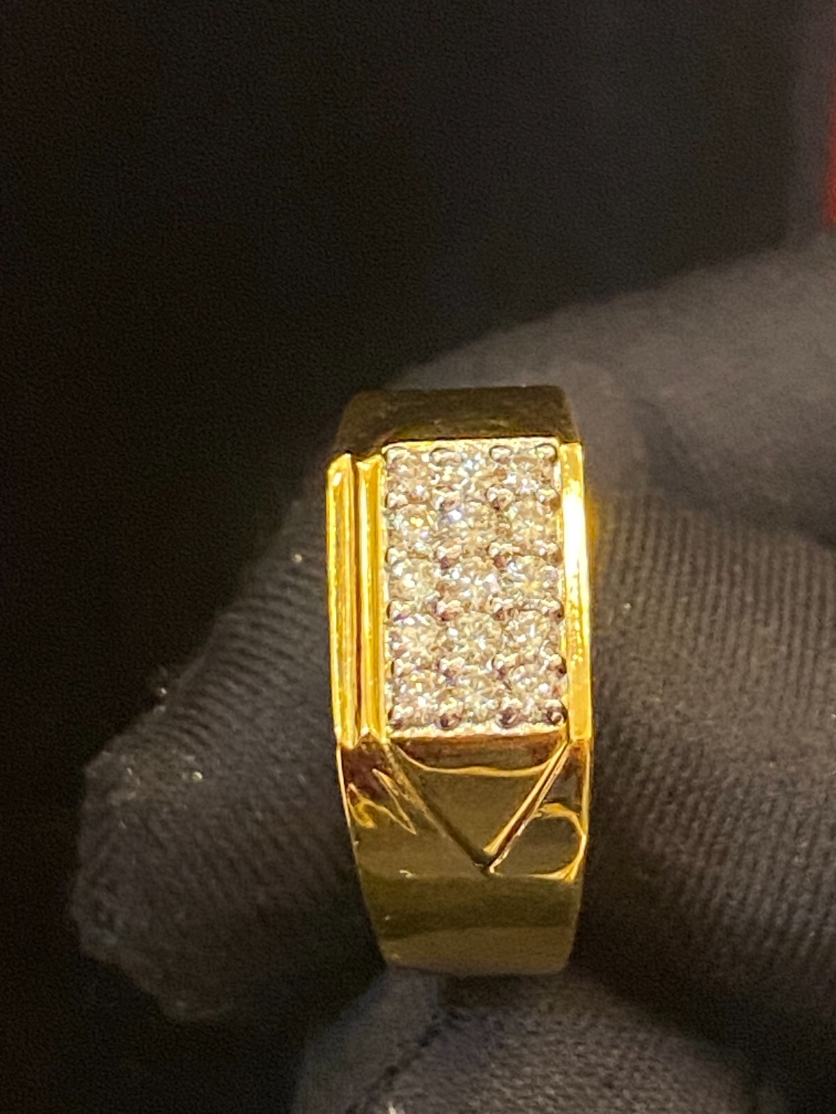 Pave 0.70 Cts Round Brilliant Diamonds Men’s Anniversary Band Ring In 14K Gold
