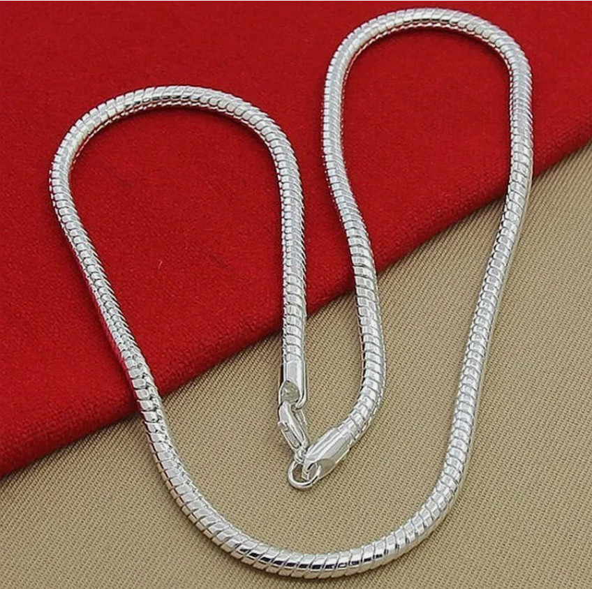 Cadena de Plata de Ley 925 para Hombre y Mujer Collar Clásico de Eslabones