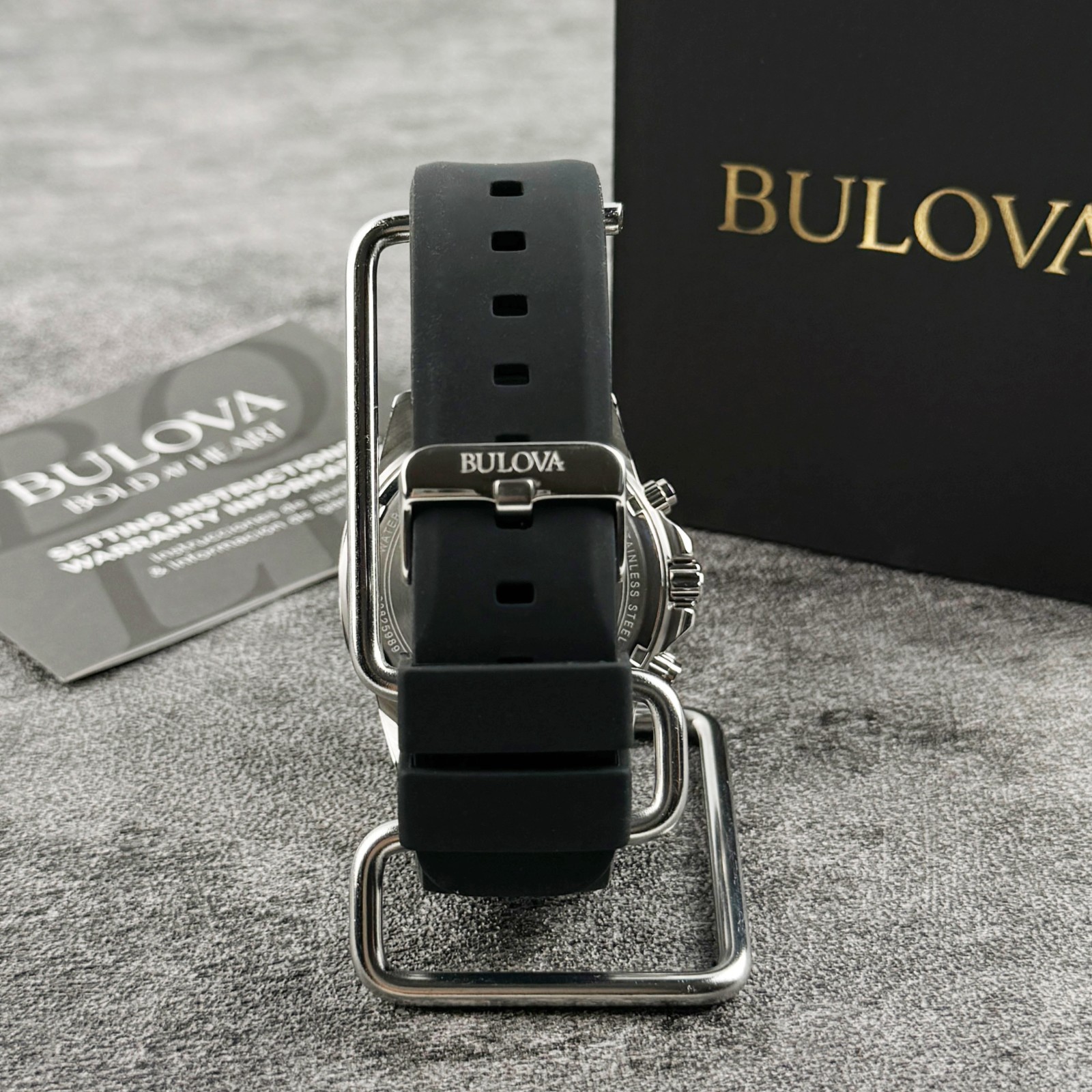 BULOVA Men’s Marine Star A Dark Blue Dial Chronograph Quartz Watch 98B258